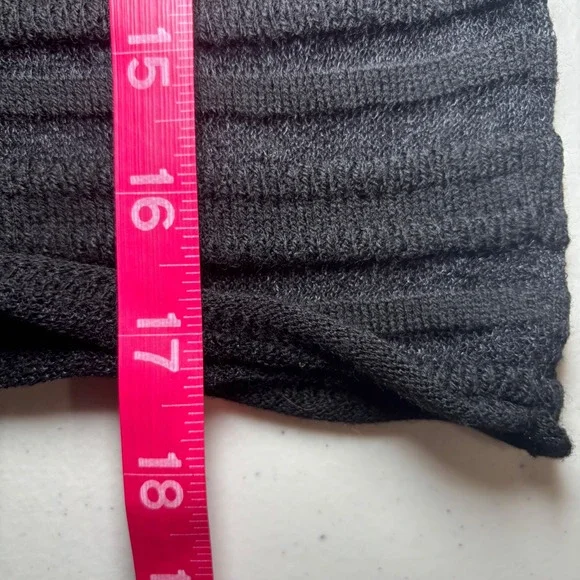 ASOS‎ Design Black Sweater Sheer Stripes 10 Long Sleeve Crew Neck Flared Sleeves - Picture 7 of 7